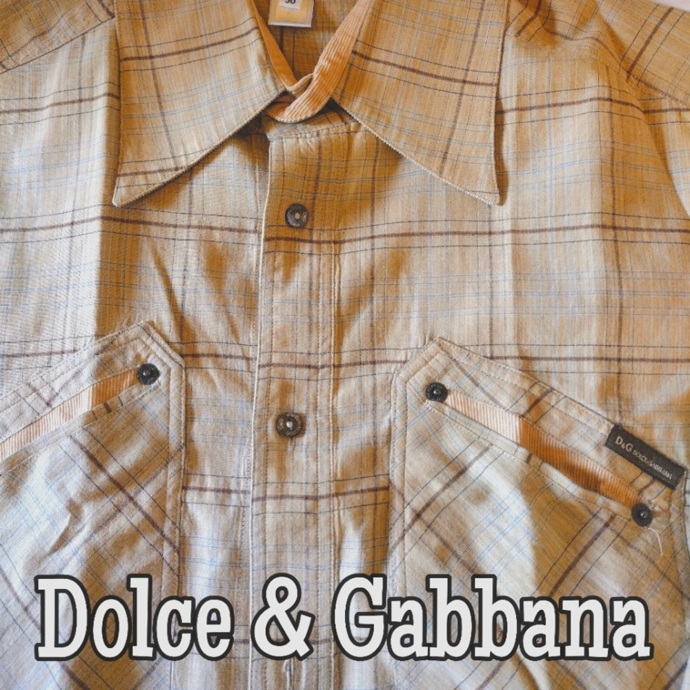 Dolce & Gabbana long sleeve brown 2 pocket western shirt.